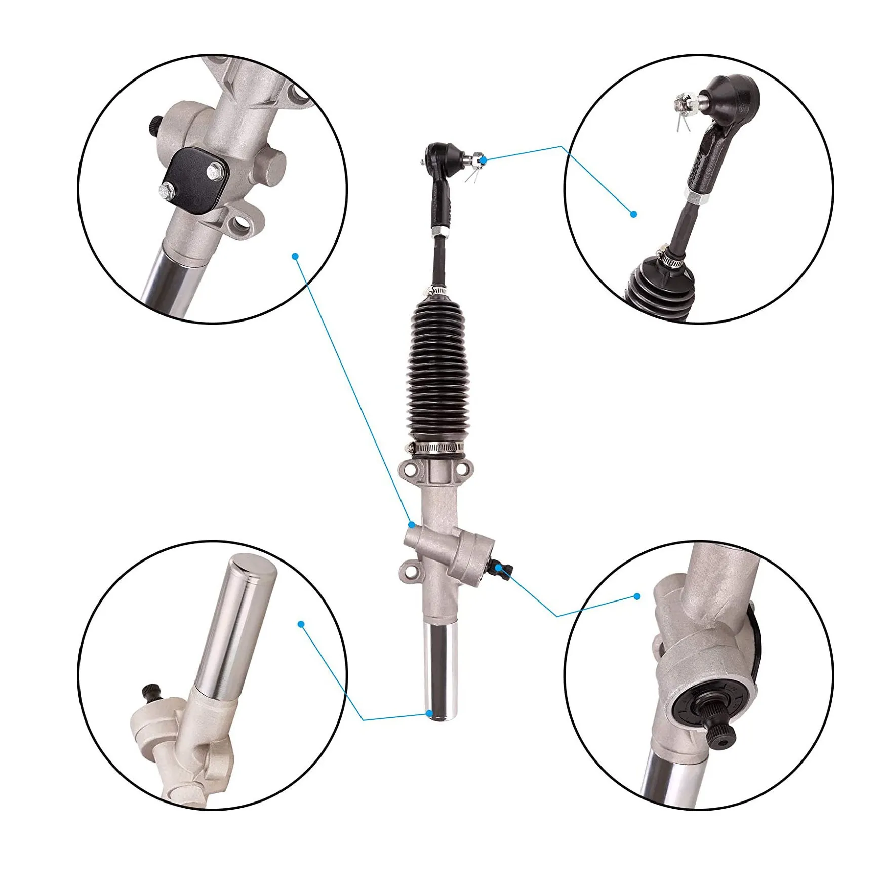 Steering Gear Box (Rack and Pinion) for EZGO TXT (OEM 70964-G01) — view 3